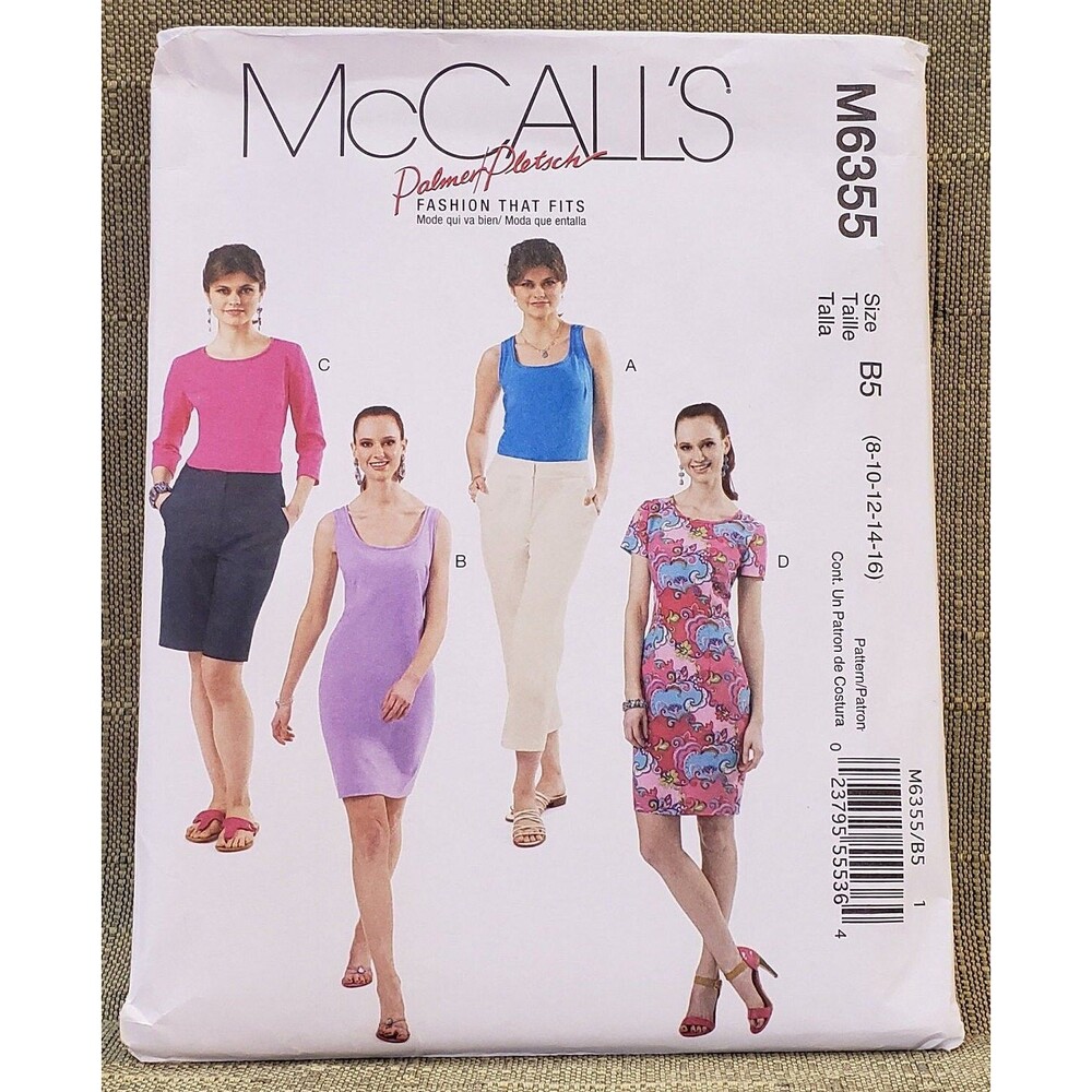 Misses Top and Dresses Sewing Pattern McCalls M6355, Size 8, 10, 12, 14, 16